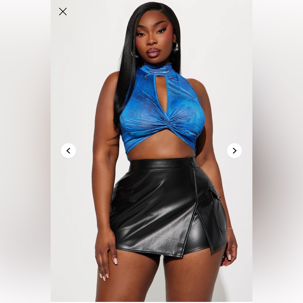 Fashion Nova Blue Cutout Bodysuit 3X - Picture 3 of 5